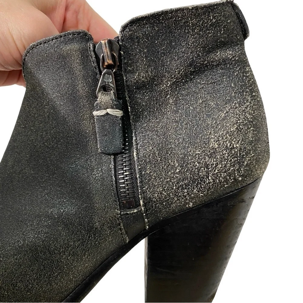 Rag & Bone Margot Ankle Boots Womens Size 9 Waxed Suede Gray Heeled Booties Grey